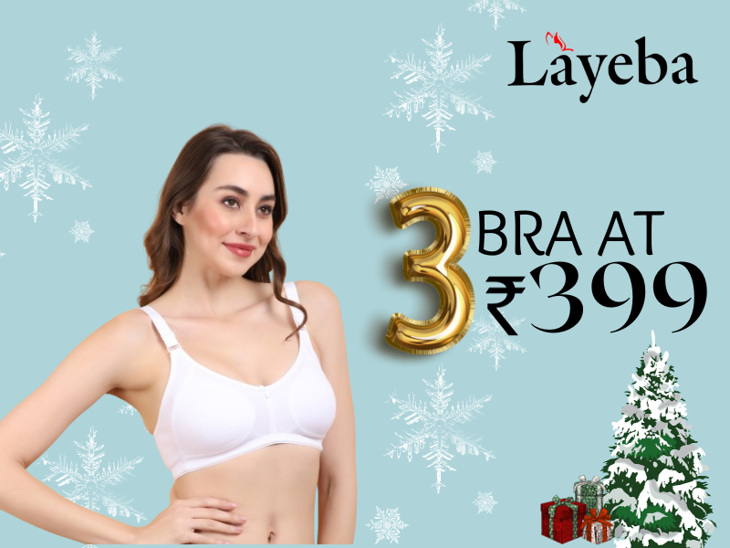 Buy Layeba Women Full Coverage Non-Padded Half Net Bra (32B) Multicolour at