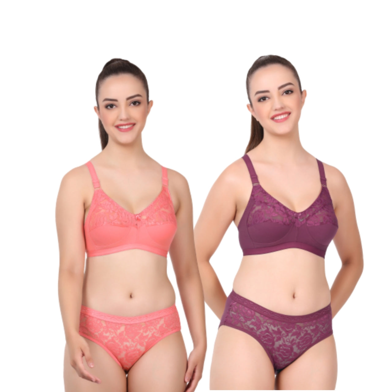 Full Coverage Lingerie Set 2 Pack Combo