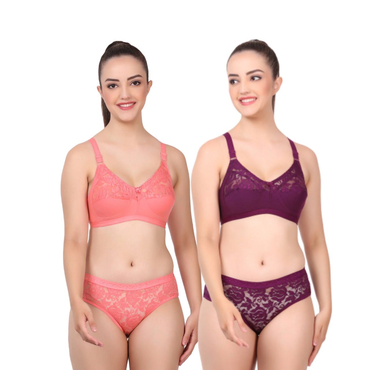 Full Coverage Lingerie Set 2 Pack Combo