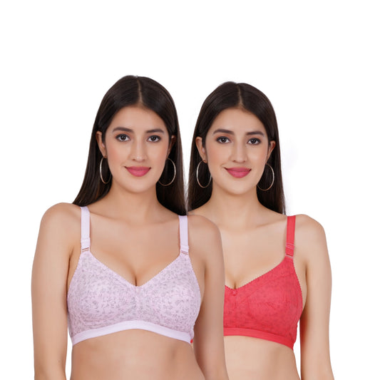 Full Coverage Non-Padded Cotton 2 Pack Combo Bra