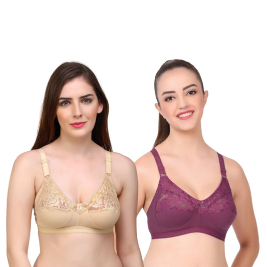 Full Coverage Non-Padded lace 2 Pack Combo Bra