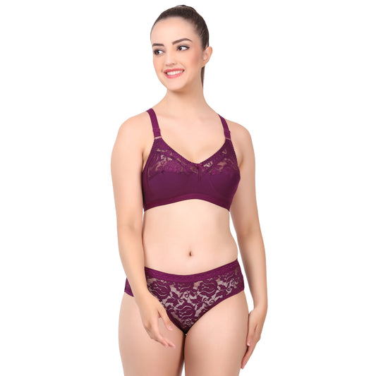 Full Coverage Non Padded Lingerie Set