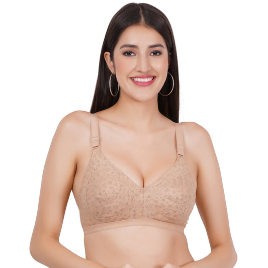 Full Coverage Non-Padded Printed Bra