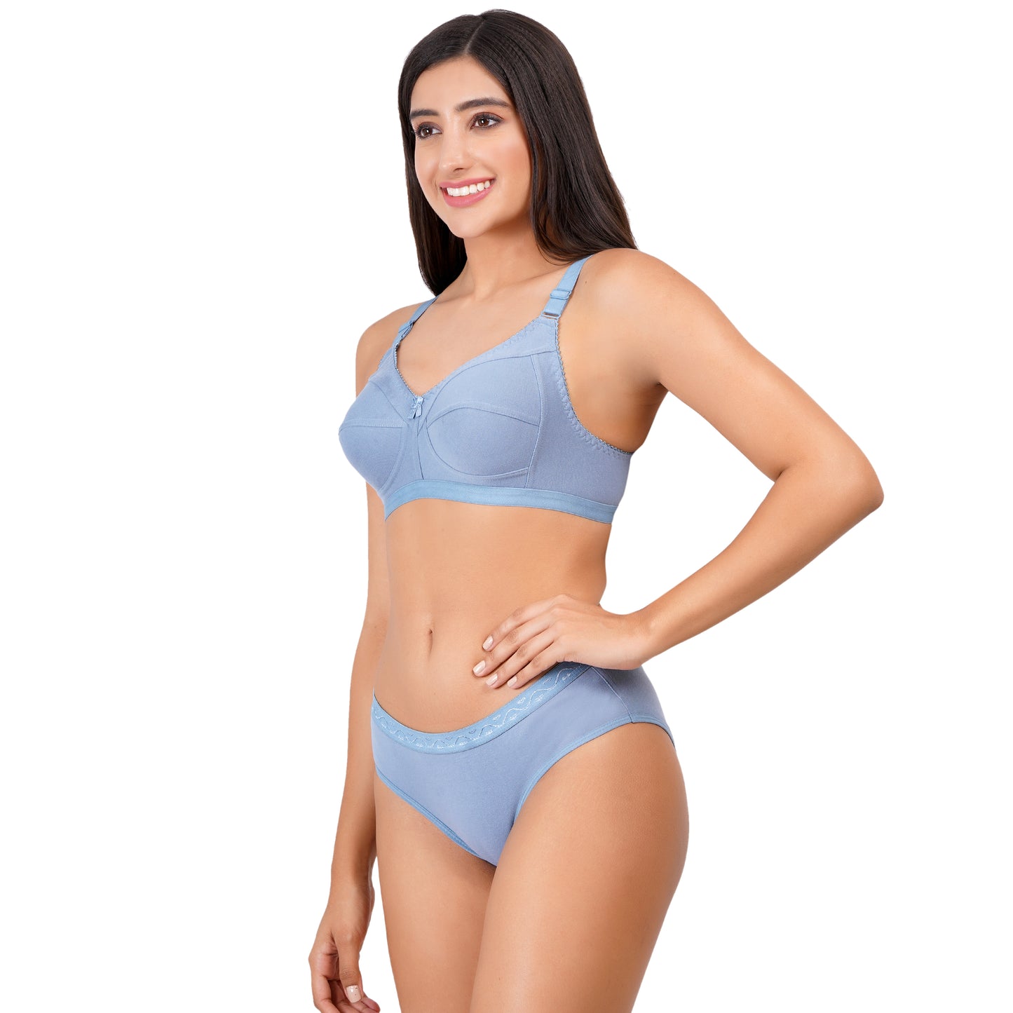 Full Coverage Non Padded EL-BLUE Lingerie Set