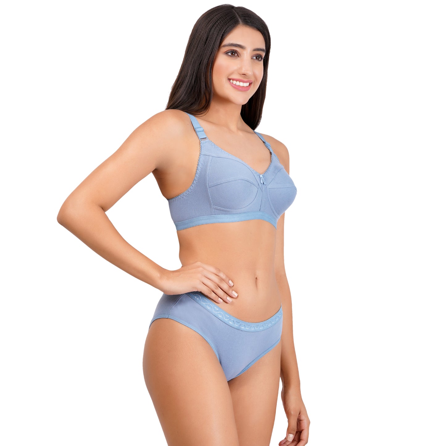 Full Coverage Non Padded EL-BLUE Lingerie Set